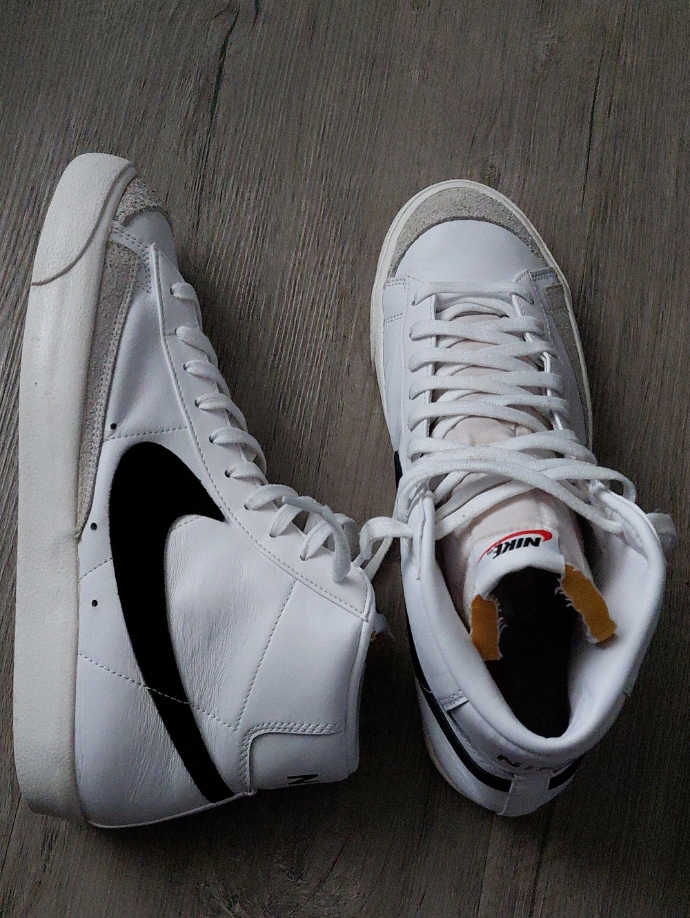 Nike White and Black High-Top Sneakers